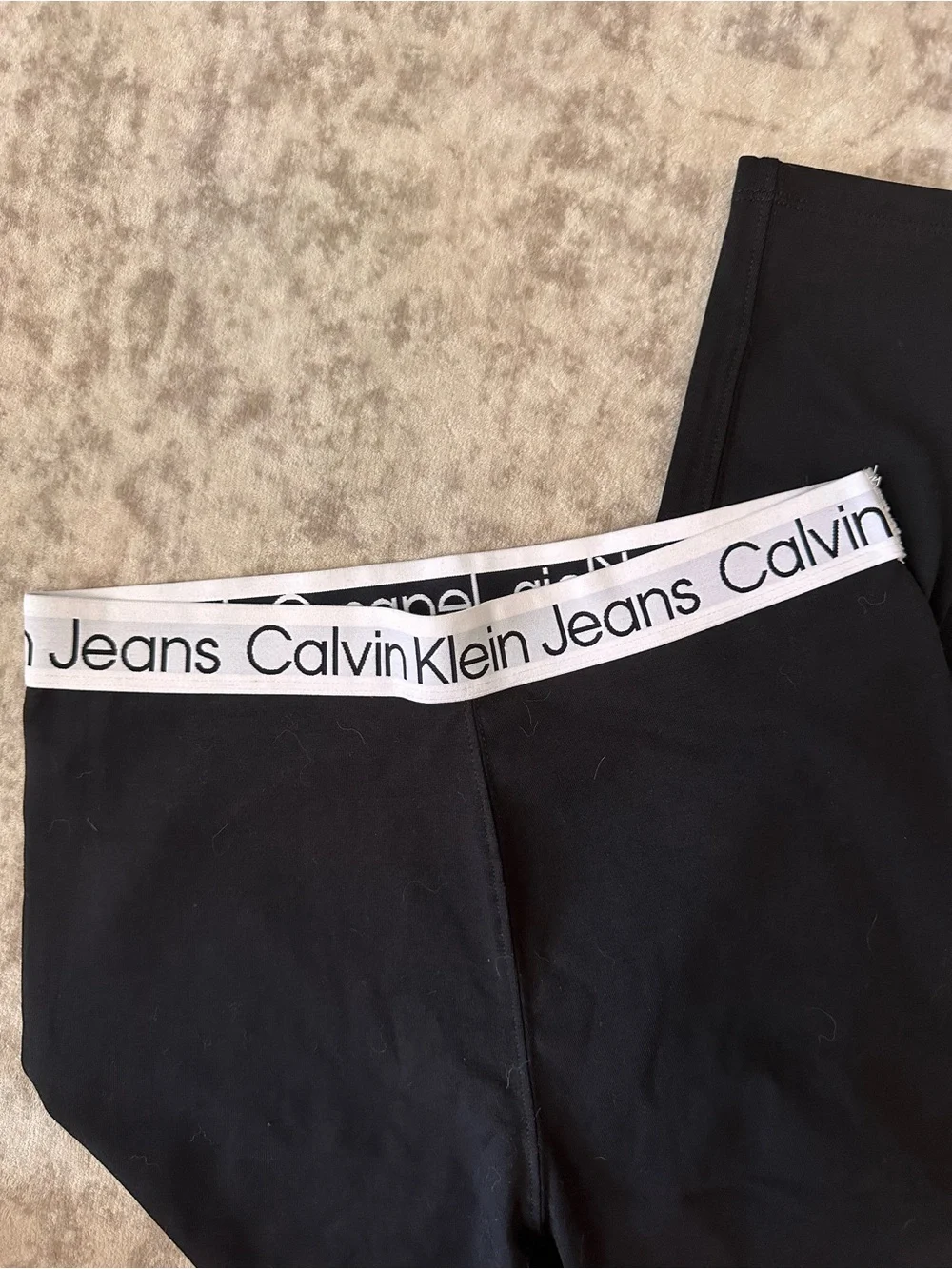 Calvin Klein Black Logo Waistband Leggings - Picture 2 of 3